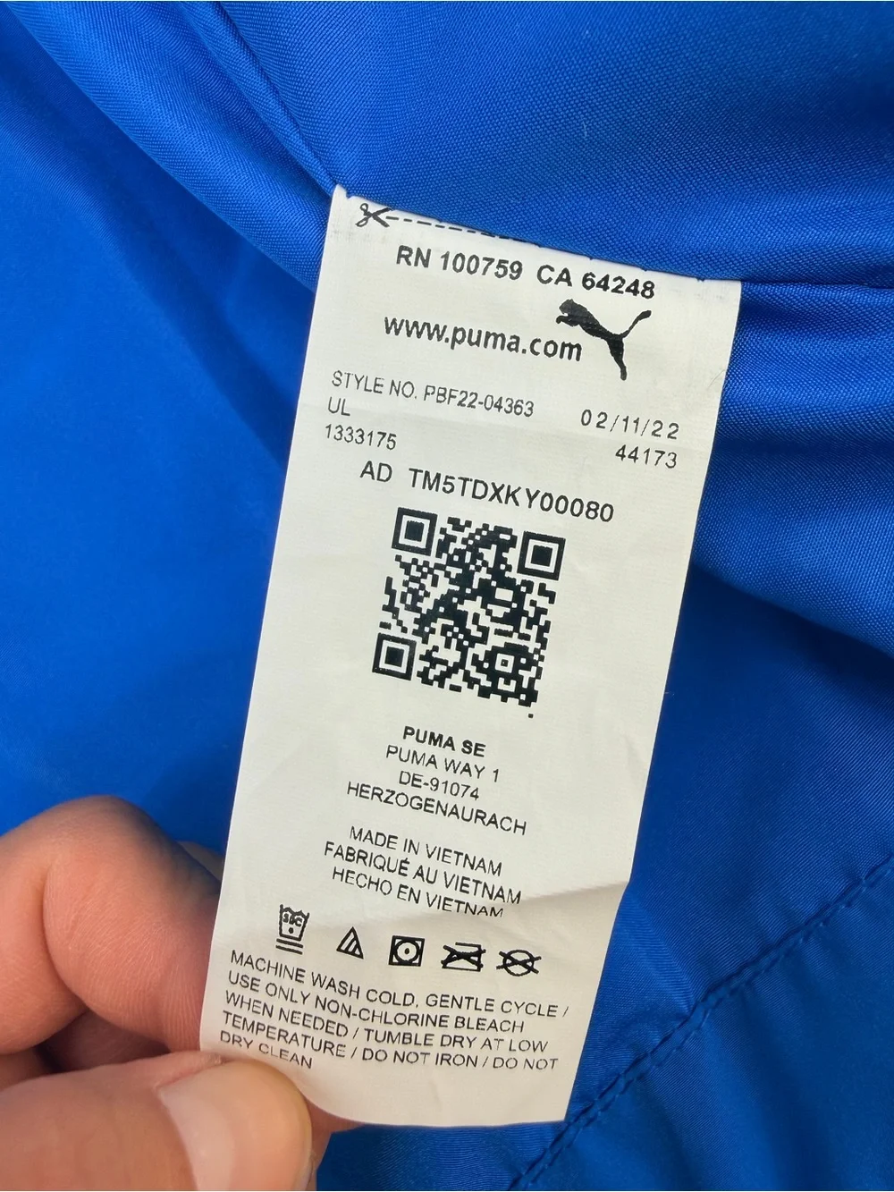 Puma Kids Puffer Vest Quilted Full Zip Blue Size M 10/12